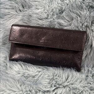 Kate Spade Dark Brown Leather Textured Wallet